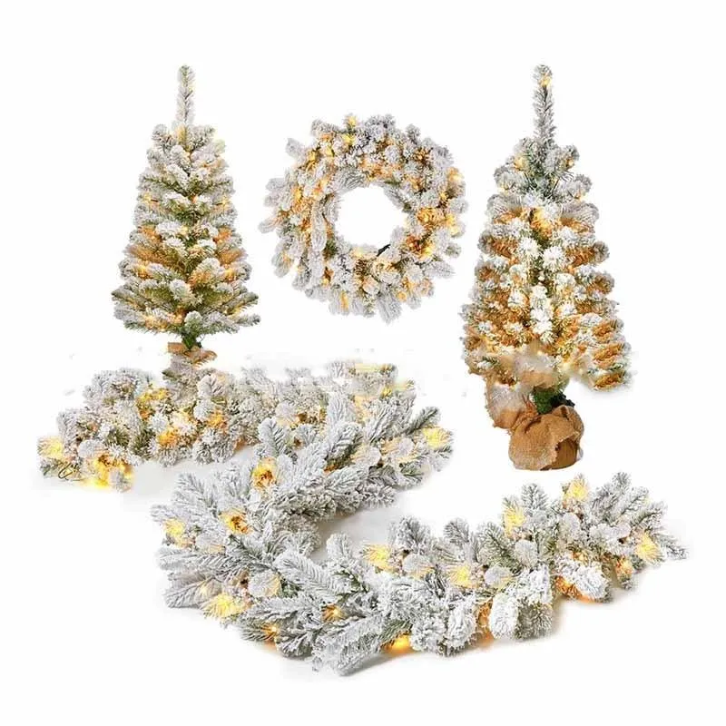 Flocked White Snow Christmas Tree for Holiday Decorating