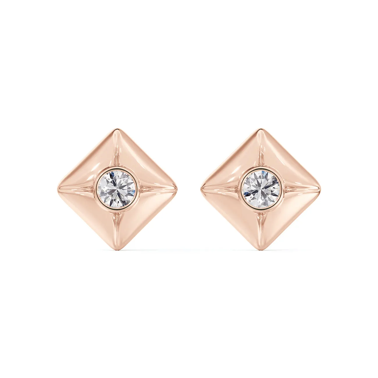 Forevermark Icon Collection Bezel Setting Stud Earrings