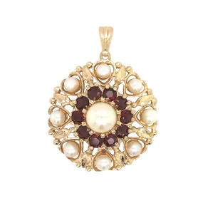 Garnet & Pearl Pendant