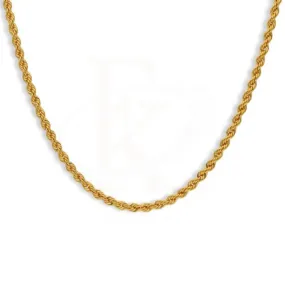 Gold 18 Inches Rope Chain 21KT - FKJCN21K2454