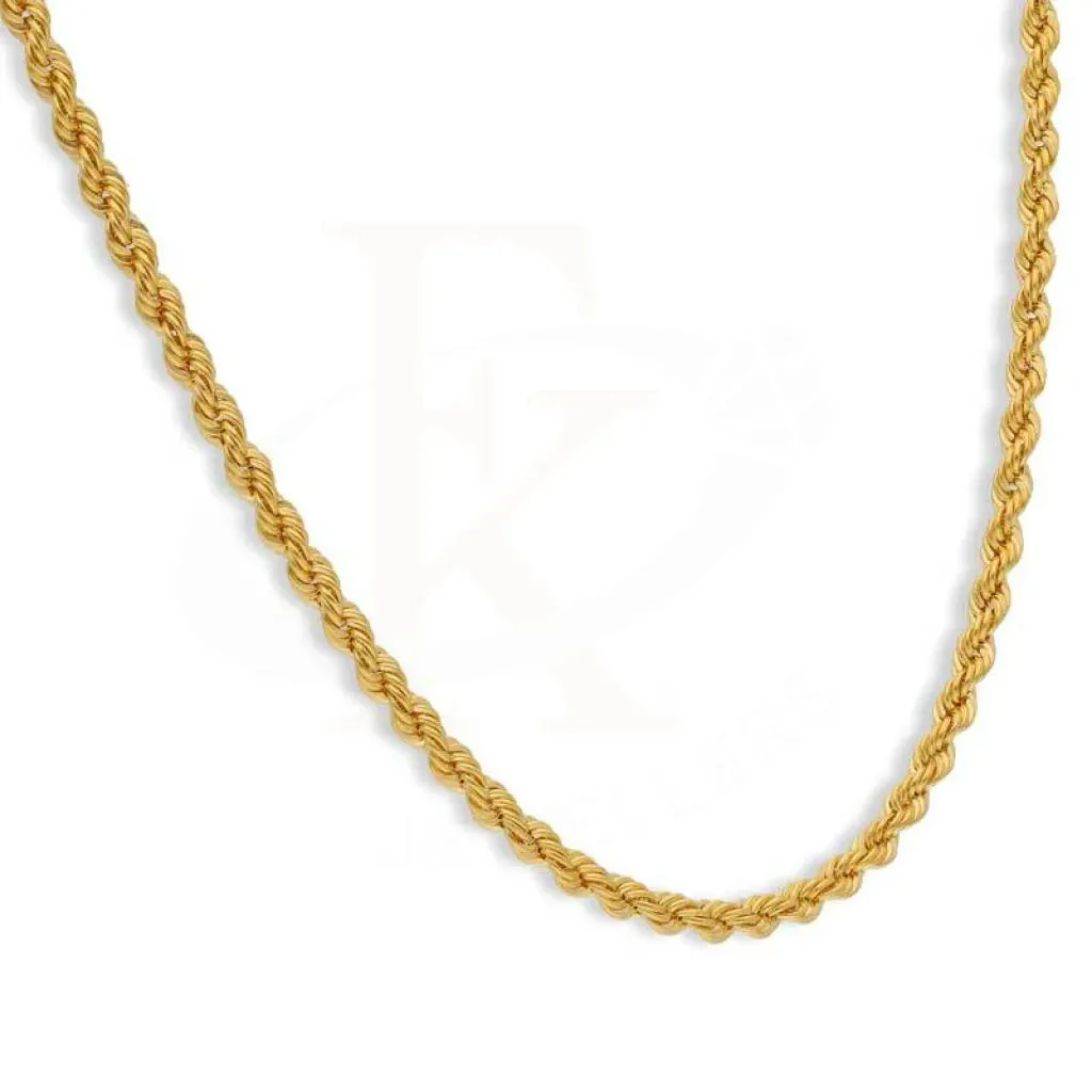 Gold 18 Inches Rope Chain 21KT - FKJCN21K2454