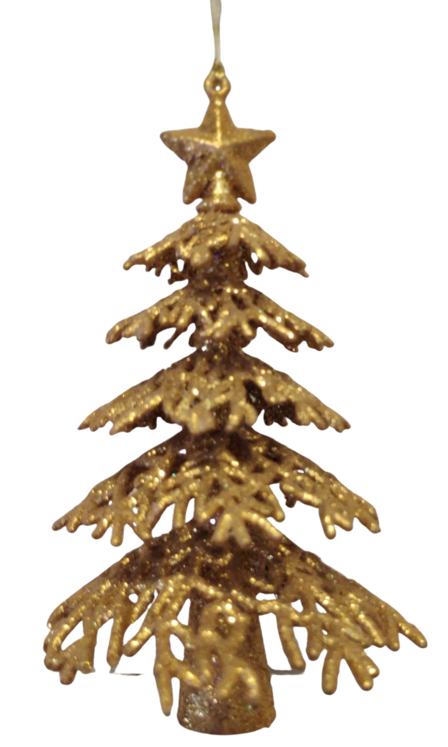 Gold Acrylic Christmas Tree with Gold Star 6"