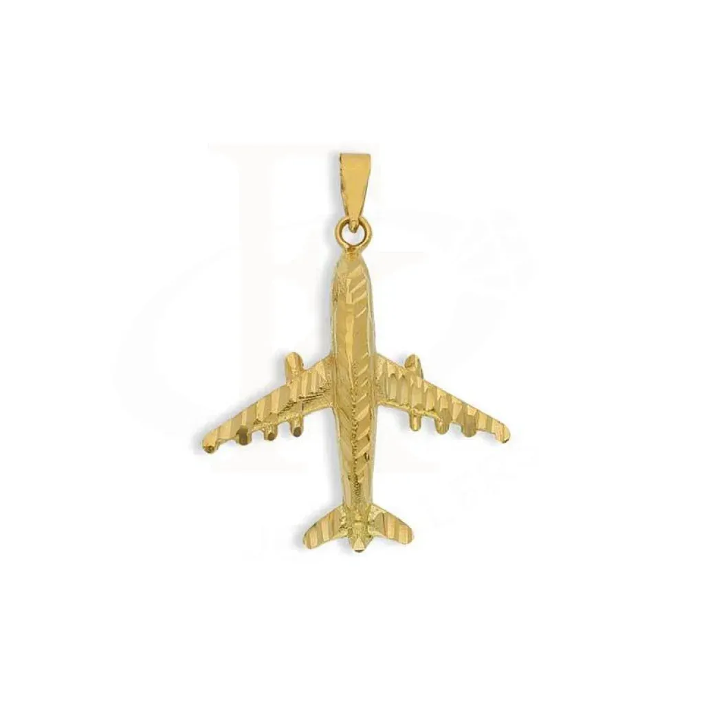 Gold Airplane Pendant 18KT - FKJPND18K3112