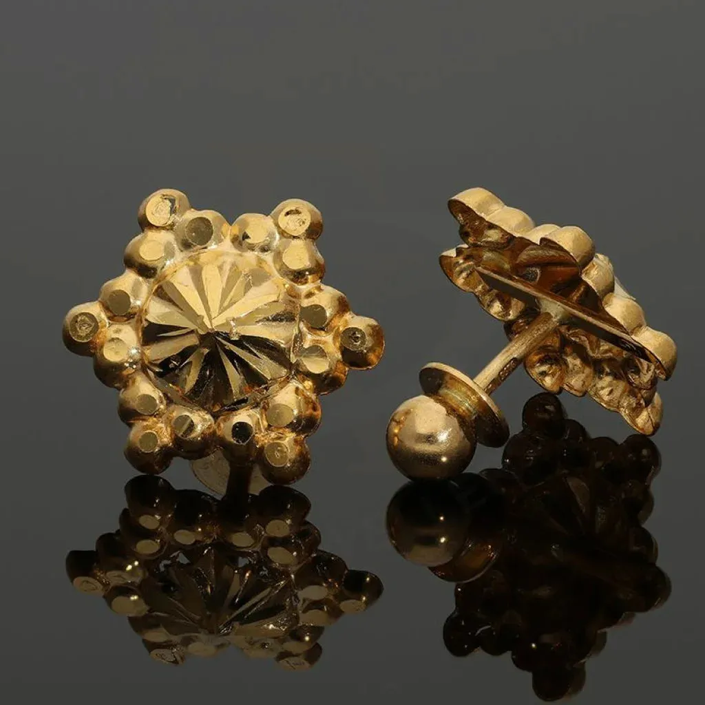 Gold Blooming Stud Earrings 22KT - FKJERN22K2586