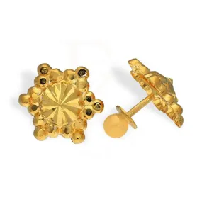 Gold Blooming Stud Earrings 22KT - FKJERN22K2586