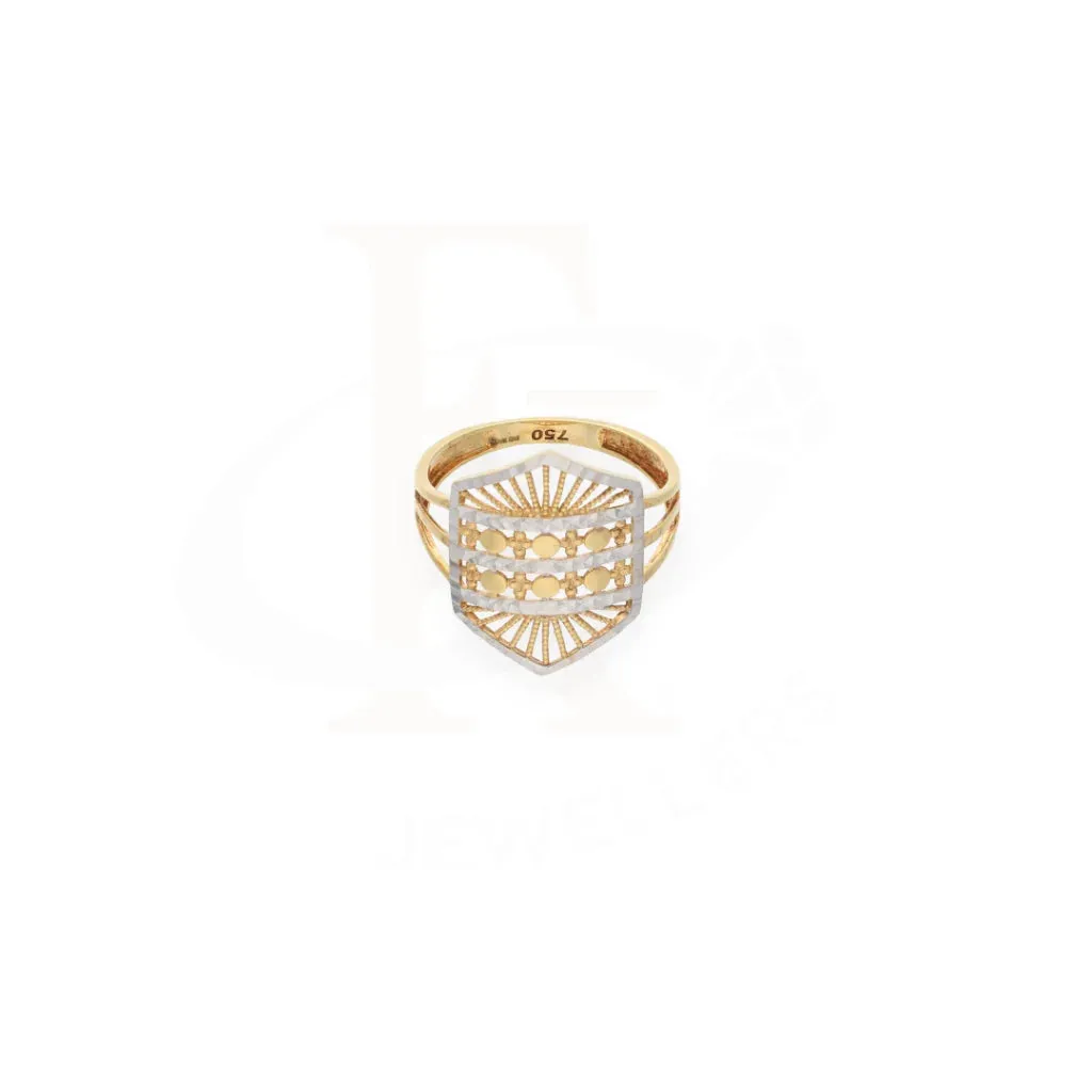 Gold Classic Dual Tone Ring 18KT - FKJRN18K7882