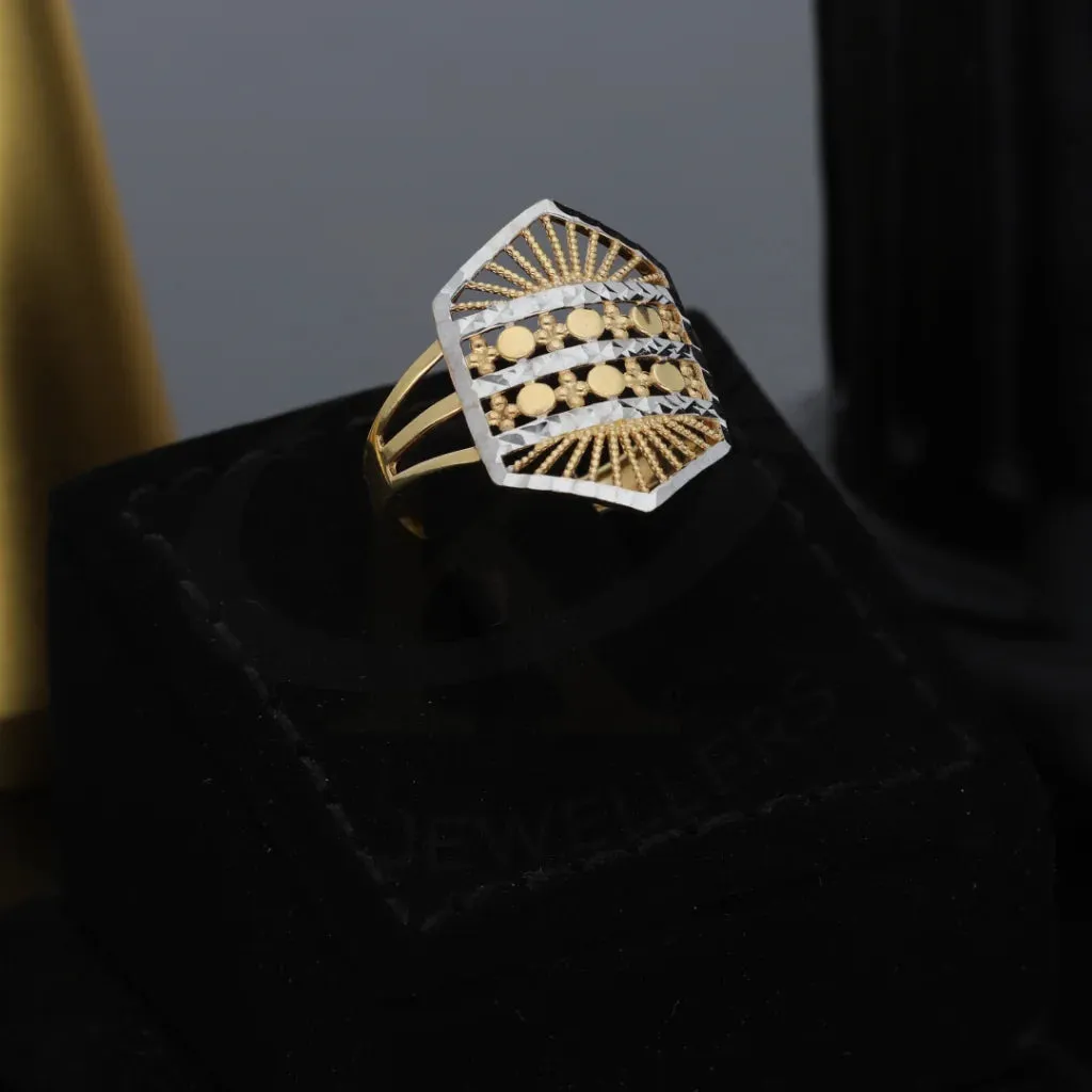 Gold Classic Dual Tone Ring 18KT - FKJRN18K7882