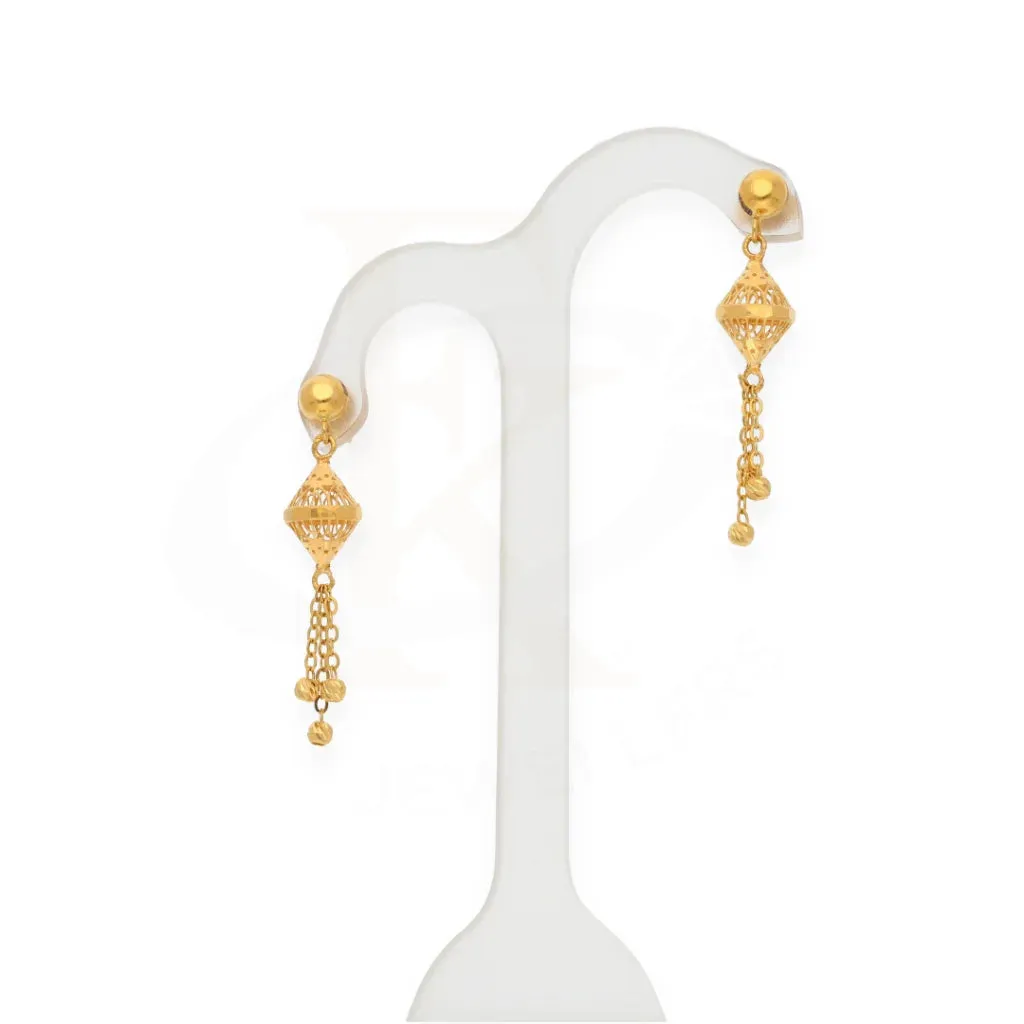 Gold Classy Earrings 21KT - FKJERN21KM7989