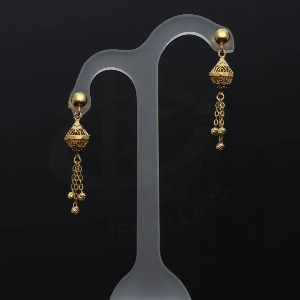 Gold Classy Earrings 21KT - FKJERN21KM7989