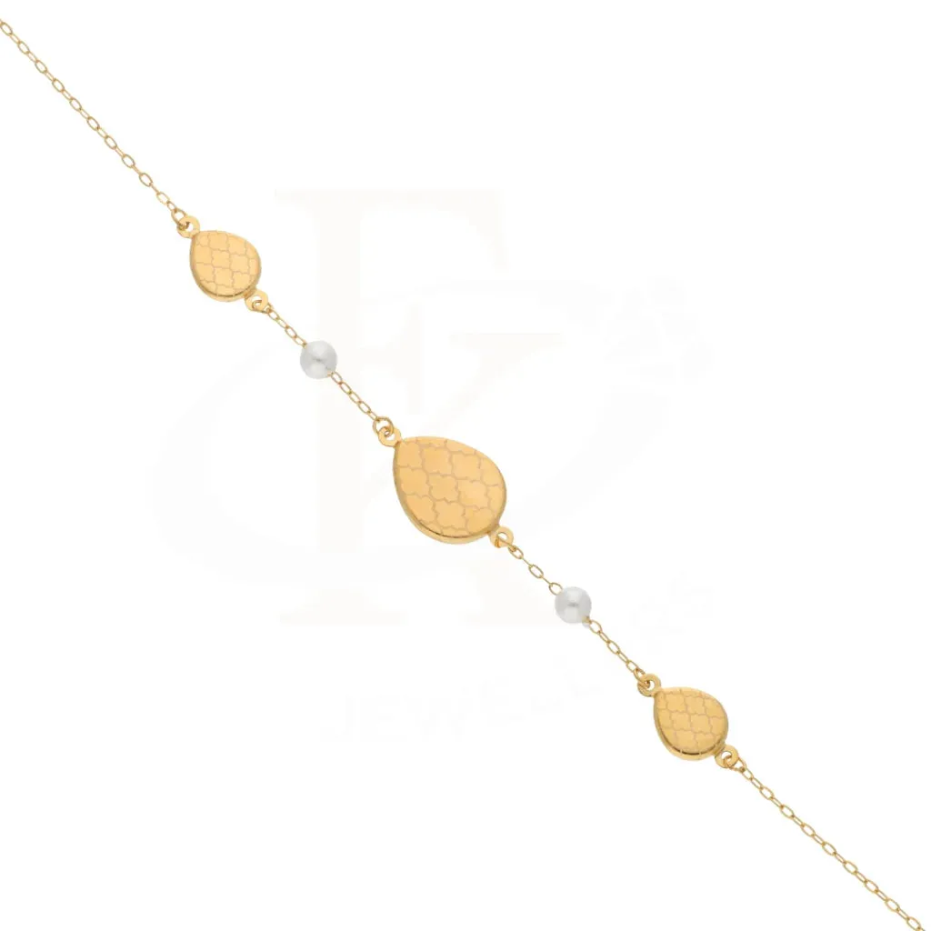 Gold Classy Pattern In Oval Bracelet 21KT - FKJBRL21KM8461