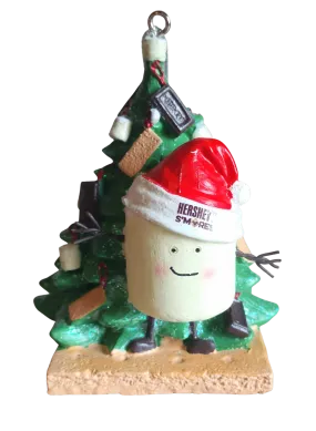 Hershey Smores Ornament with Christmas Tree 2"x 3.5"Resin