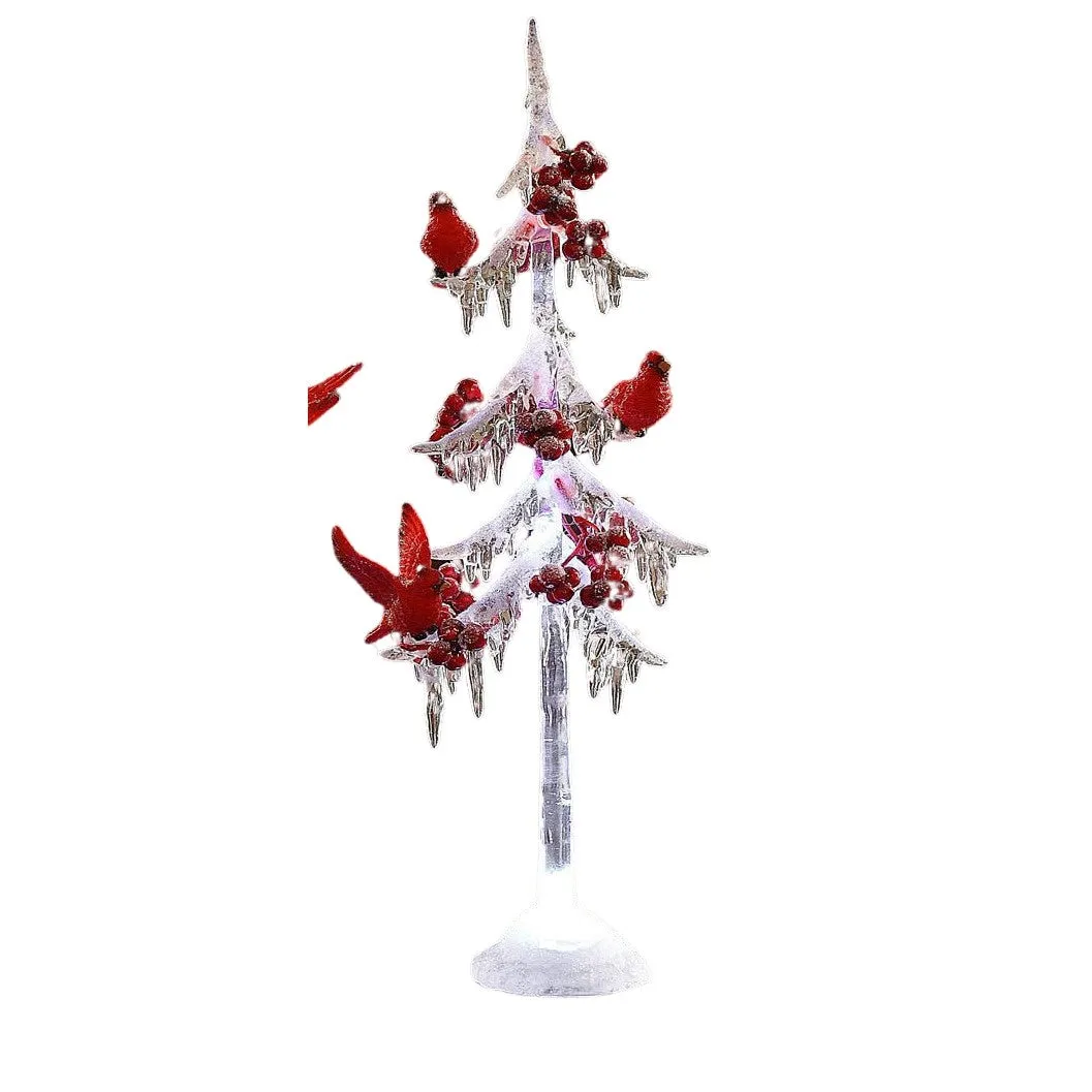 Icicle Tree w/ Cardinals 13"