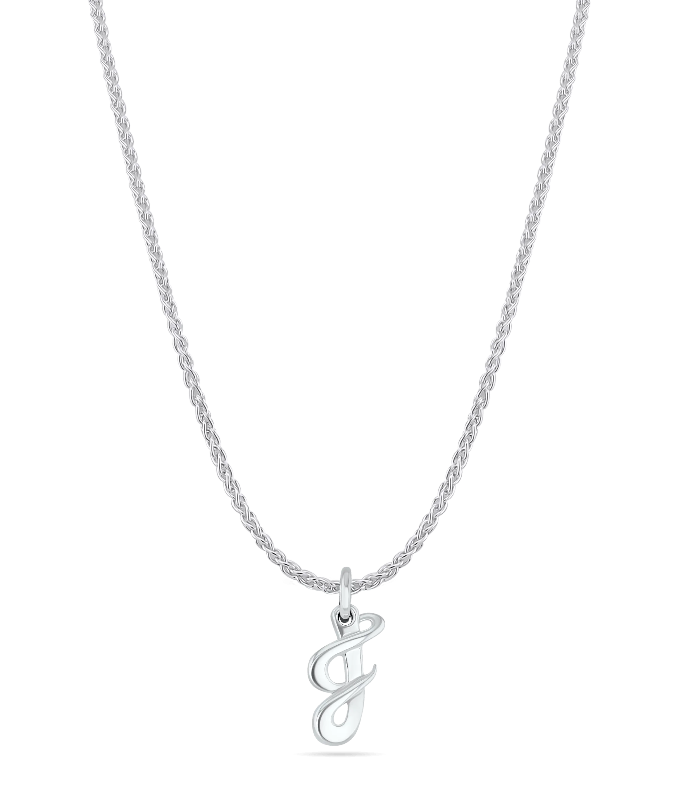 Initial F Love Letter Mini Pendant in Silver