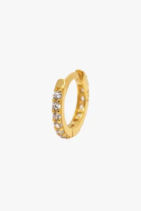 Jeanne Mini Strass Clear Gold Earring