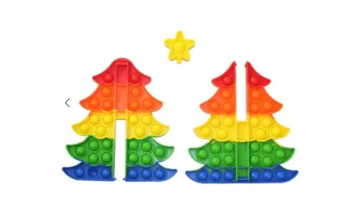 Kids Pop It Christmas Tree Sets - Rainbow Bright Colours