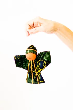 Kitenge Angel Ornament, Emerald