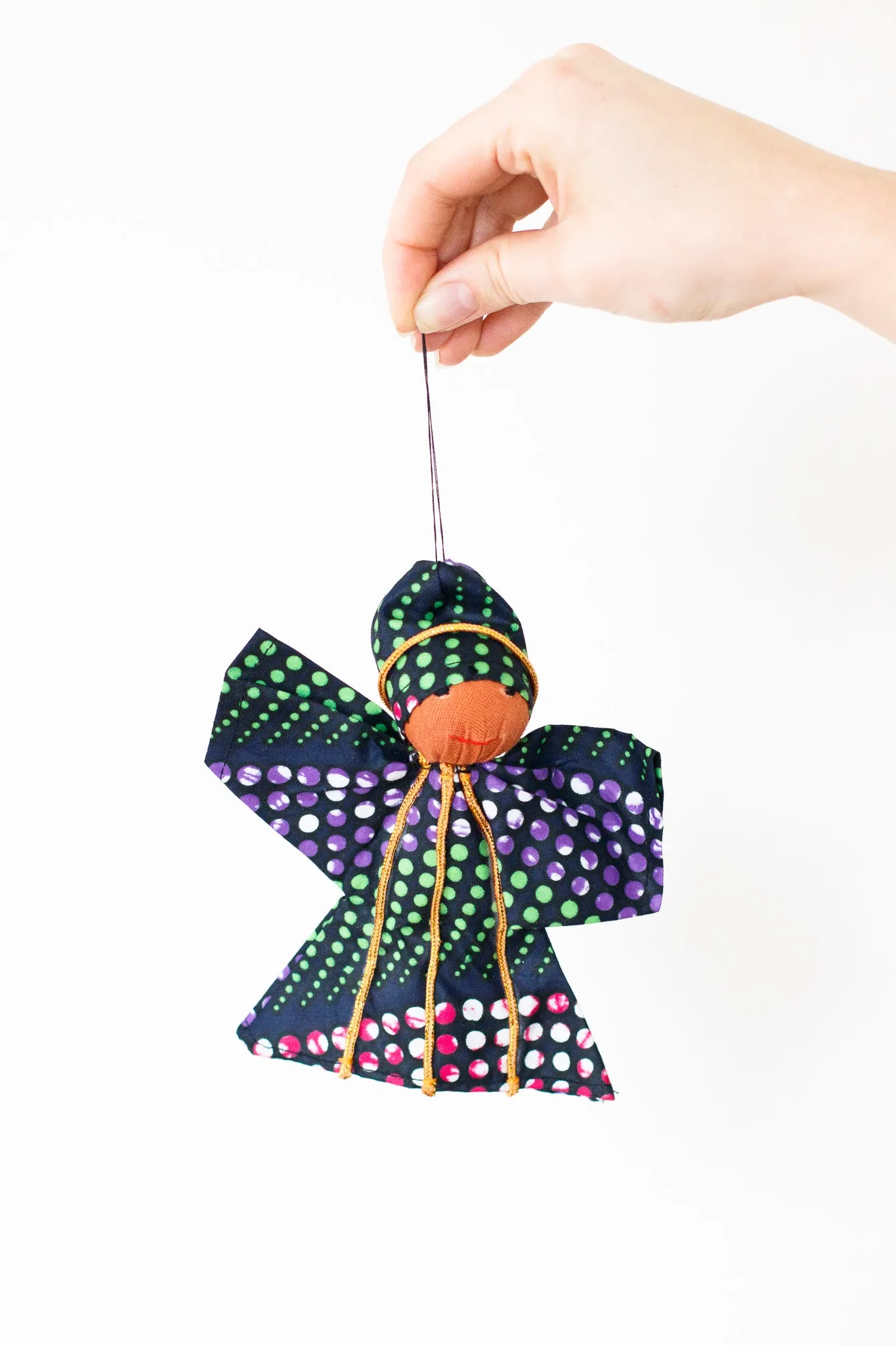 Kitenge Angel Ornament, Sparkle