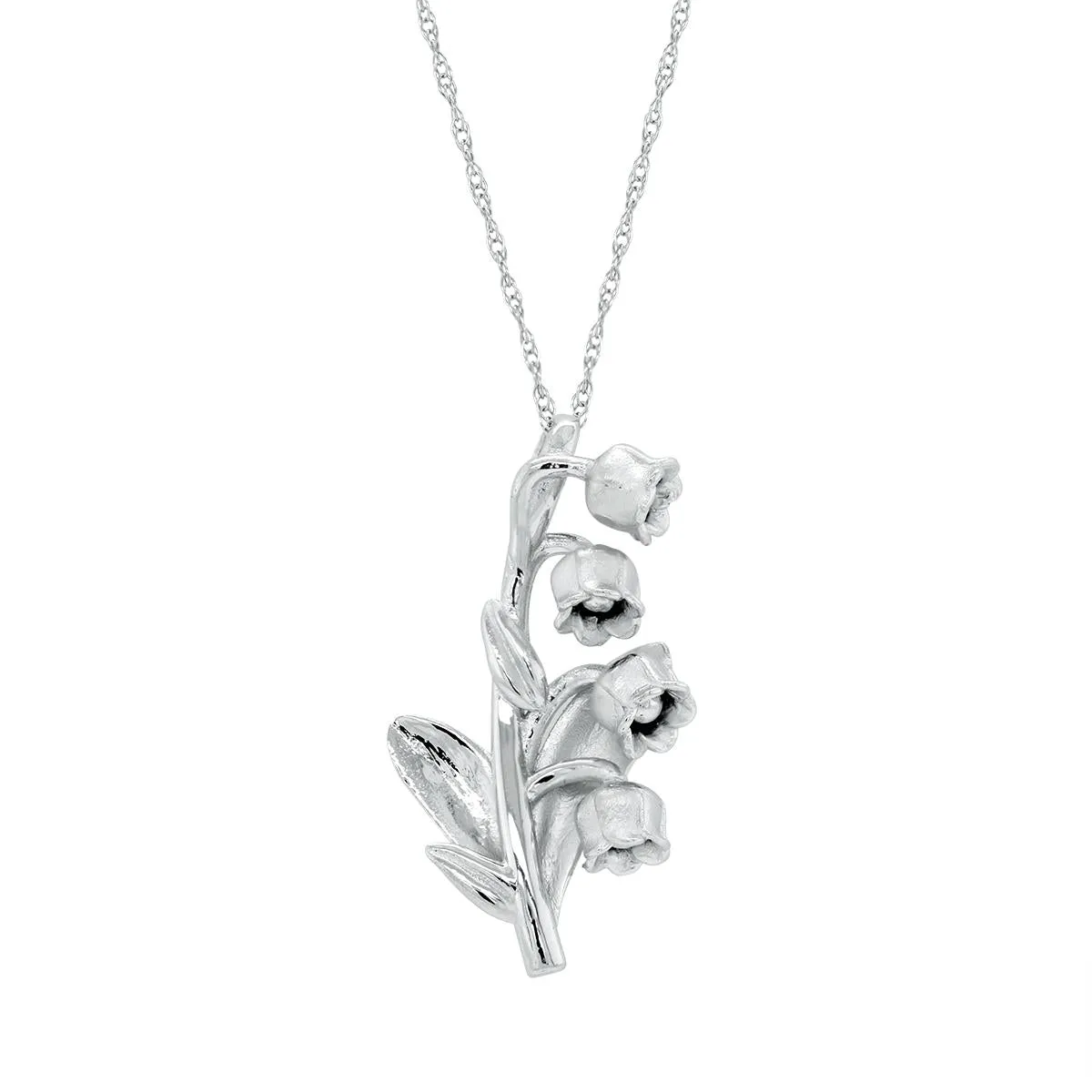 LILY OF THE VALLEY FLOWER PENDANT NECKLACE