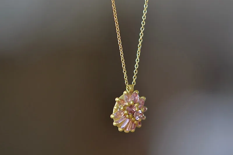 Lotus Pendant Necklace in Peony Pink