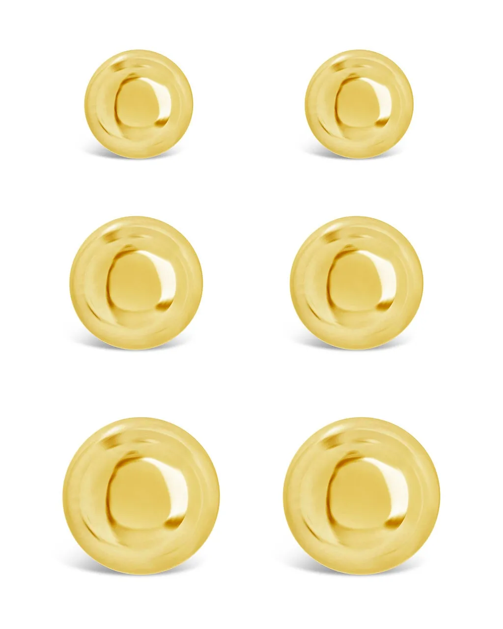 Polished Sphere Stud Earring Set of 3