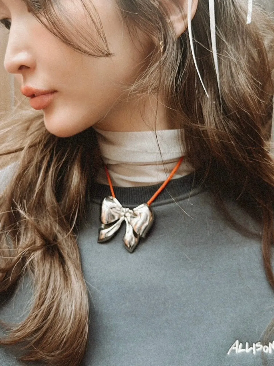 Ribbon Bow Necklace