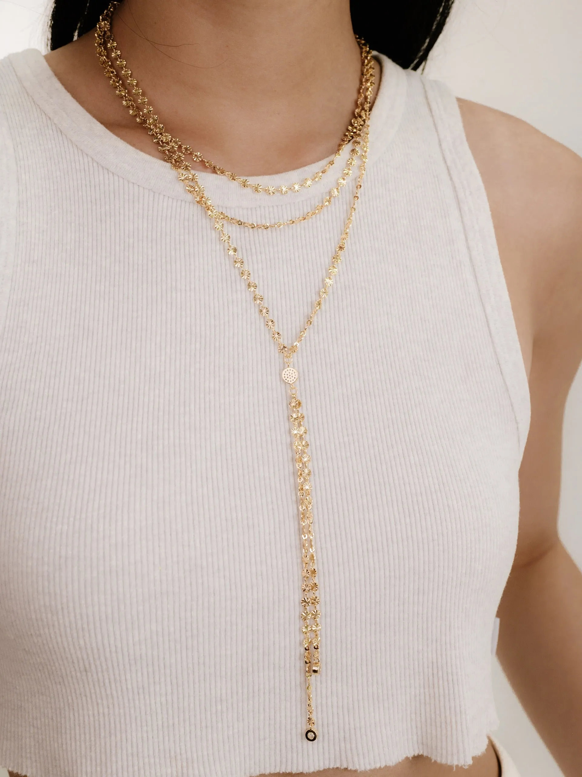 Royal Layered Chain Lariat Necklace