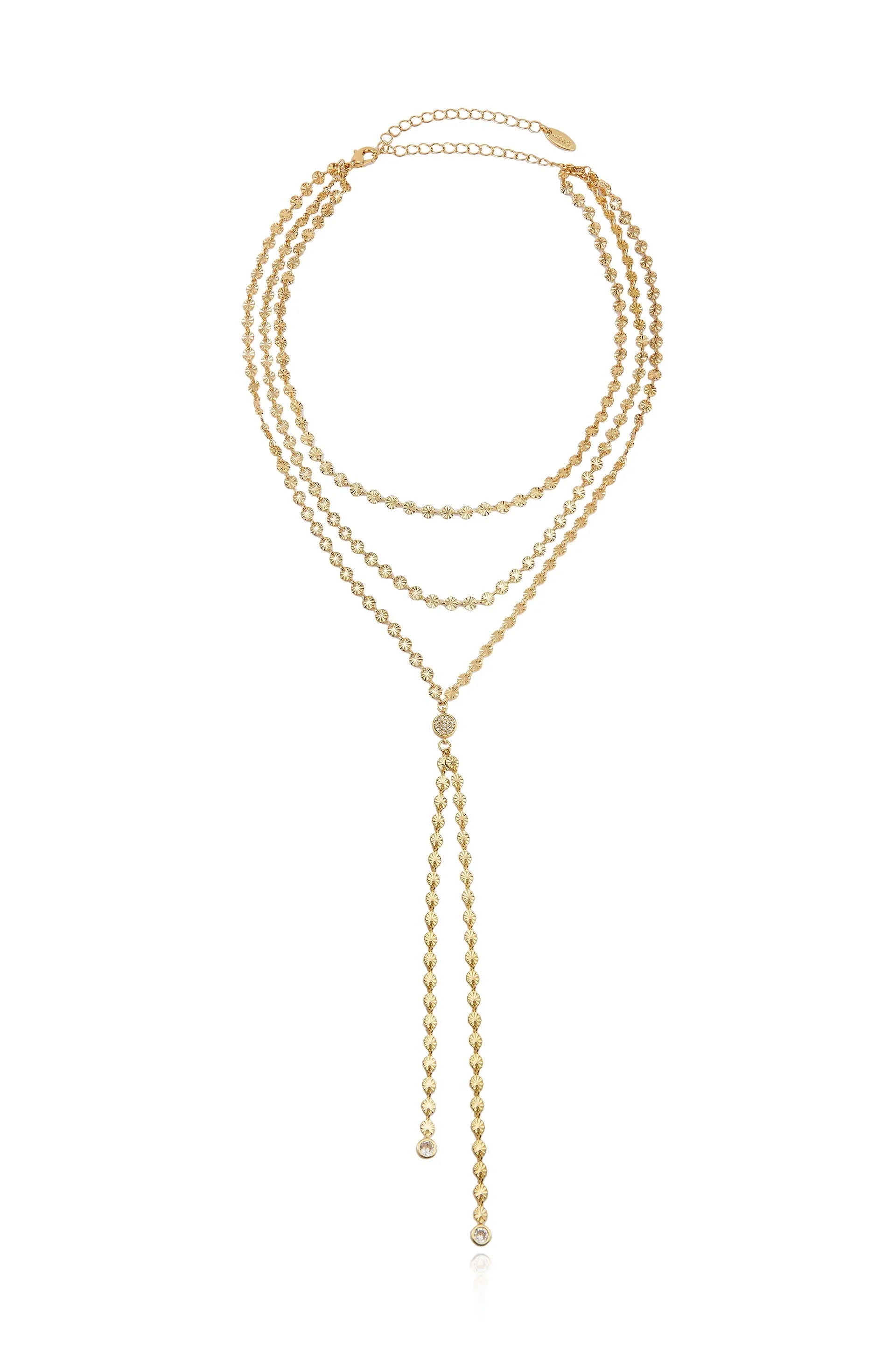 Royal Layered Chain Lariat Necklace