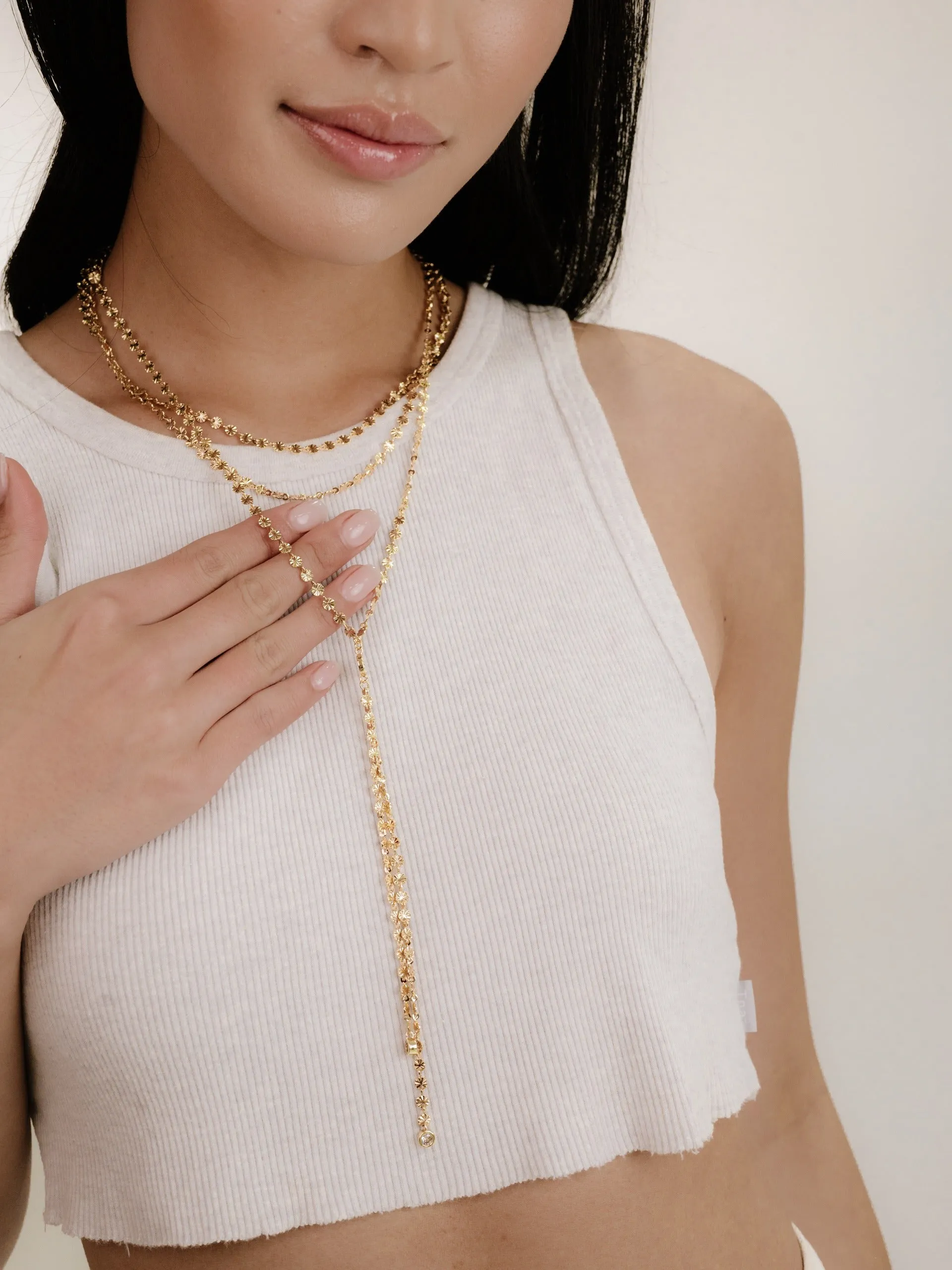 Royal Layered Chain Lariat Necklace