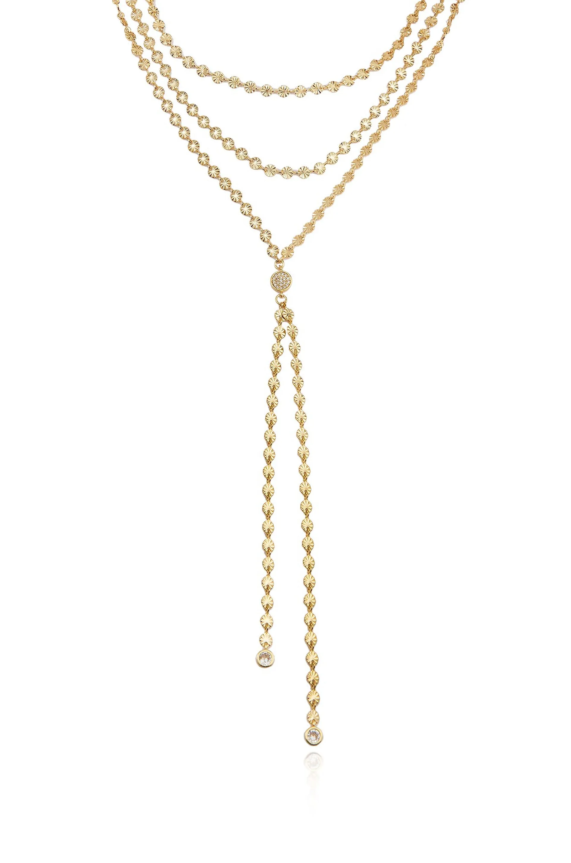 Royal Layered Chain Lariat Necklace