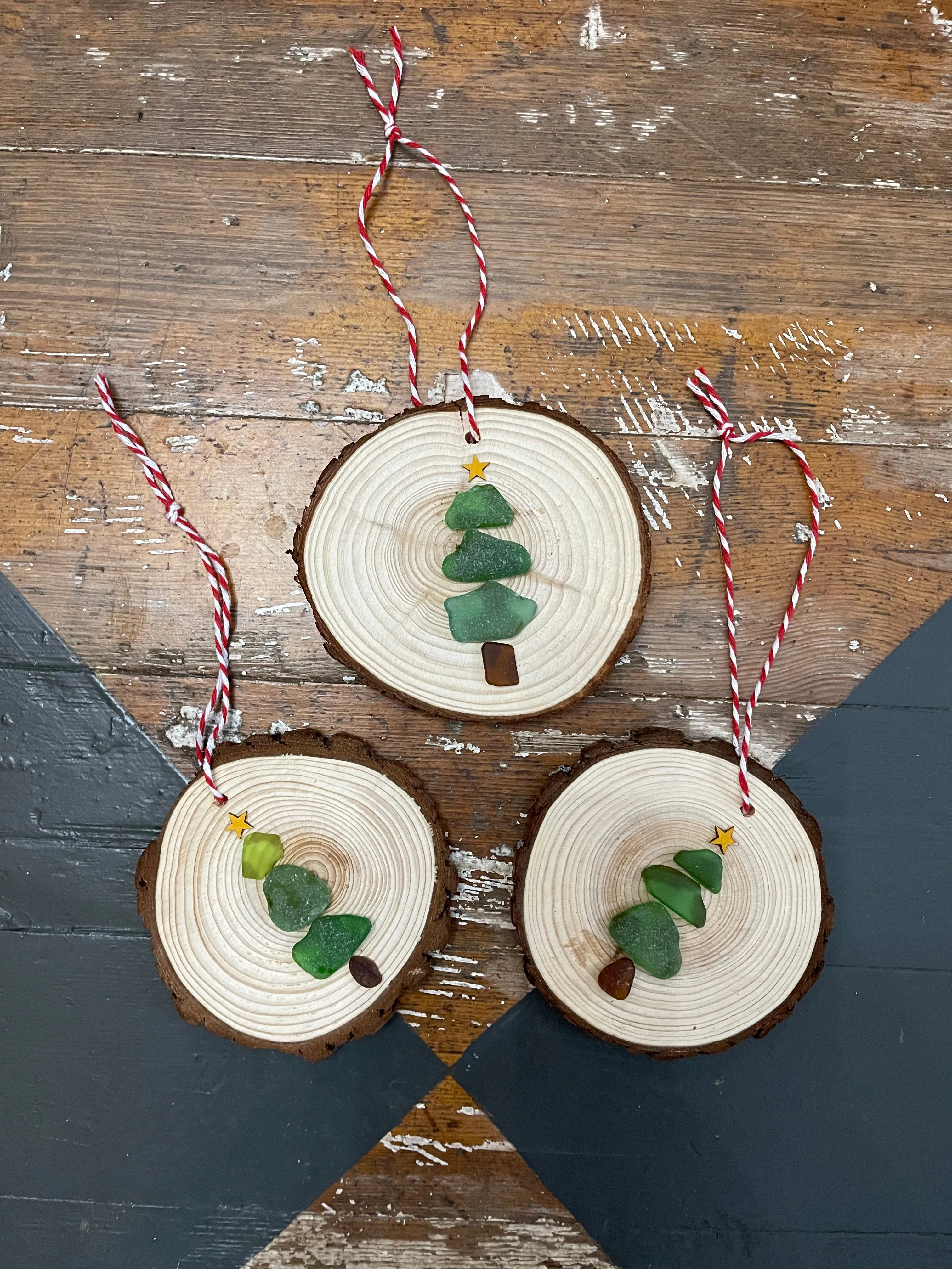 Seaglass Xmas Tree Ornament