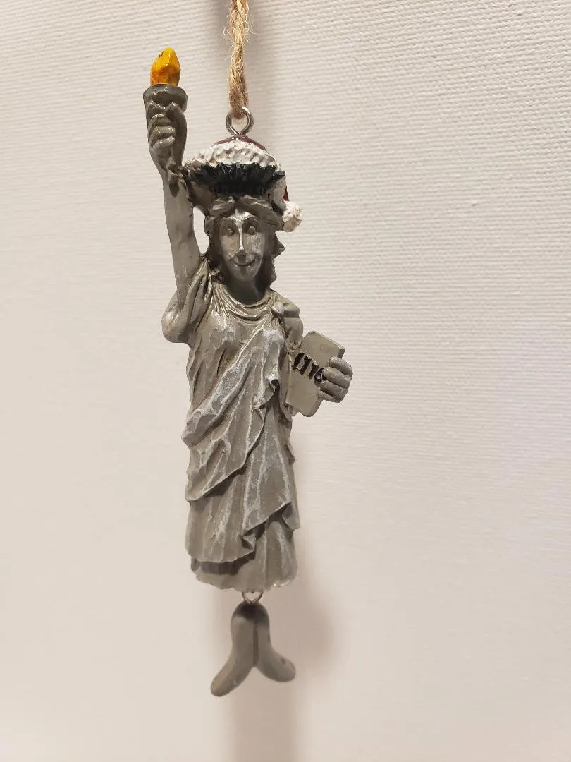 Statue of Liberty celebrating Christmas, Handmade Unique ornament