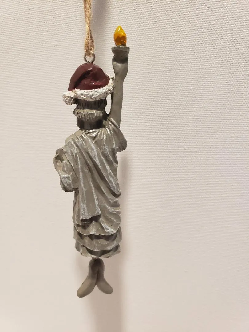 Statue of Liberty celebrating Christmas, Handmade Unique ornament