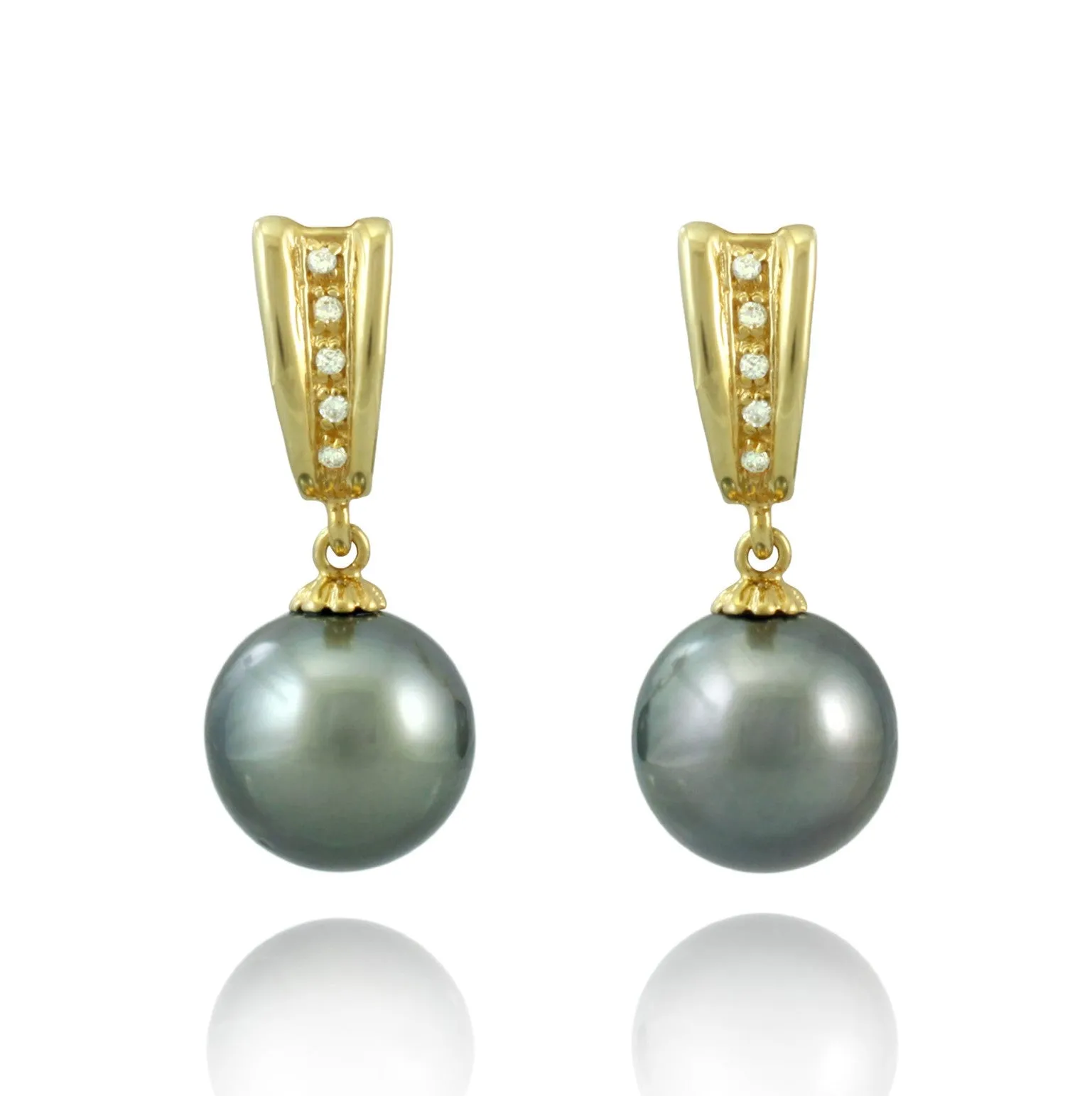 Tahitian pearl earrings in gold plated - Timeless Elegance - EAGZPE00001