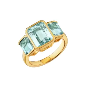 Three Stone Aquamarine Ring