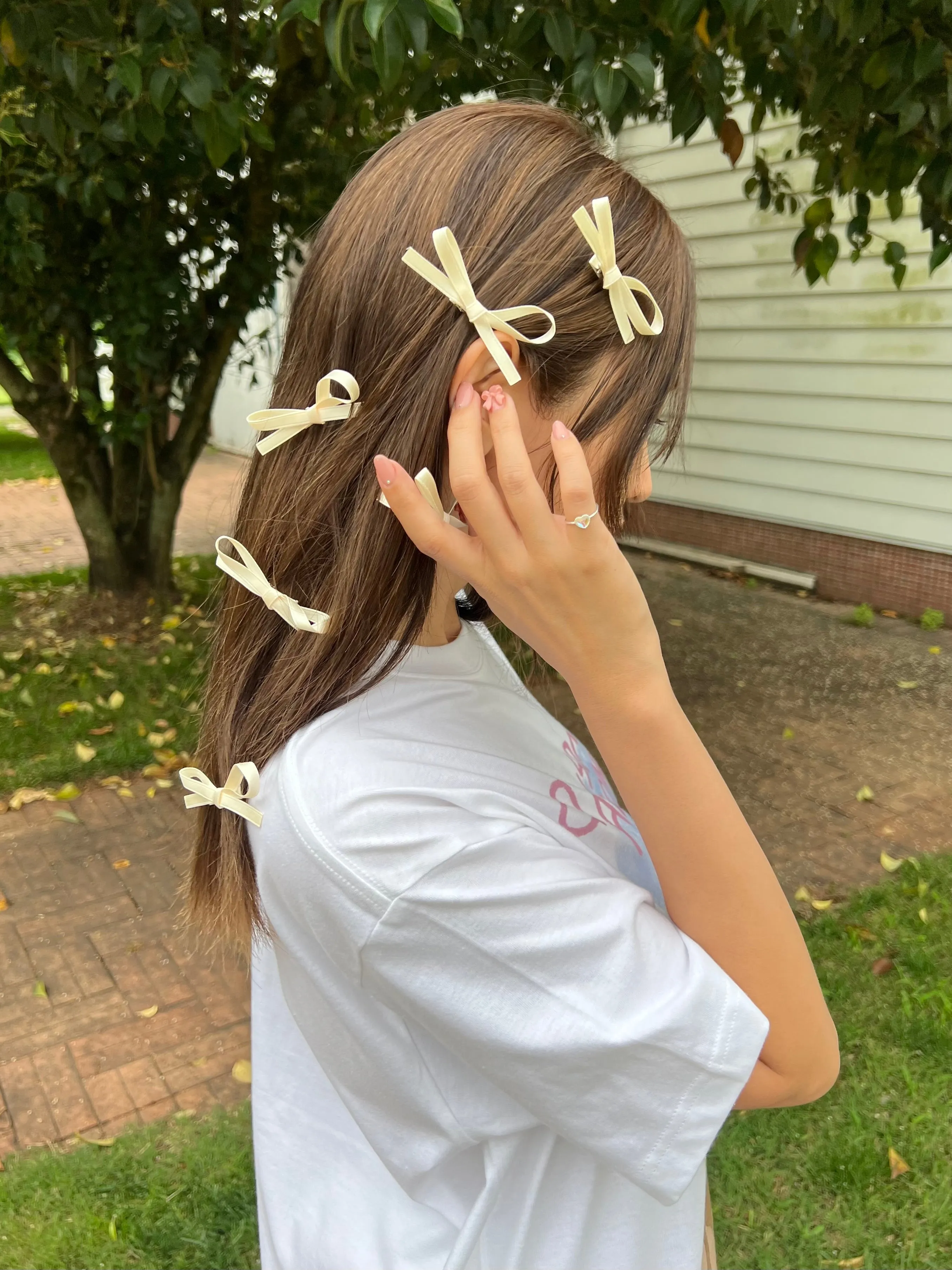 Tiny Ribbon Hair Clip Set