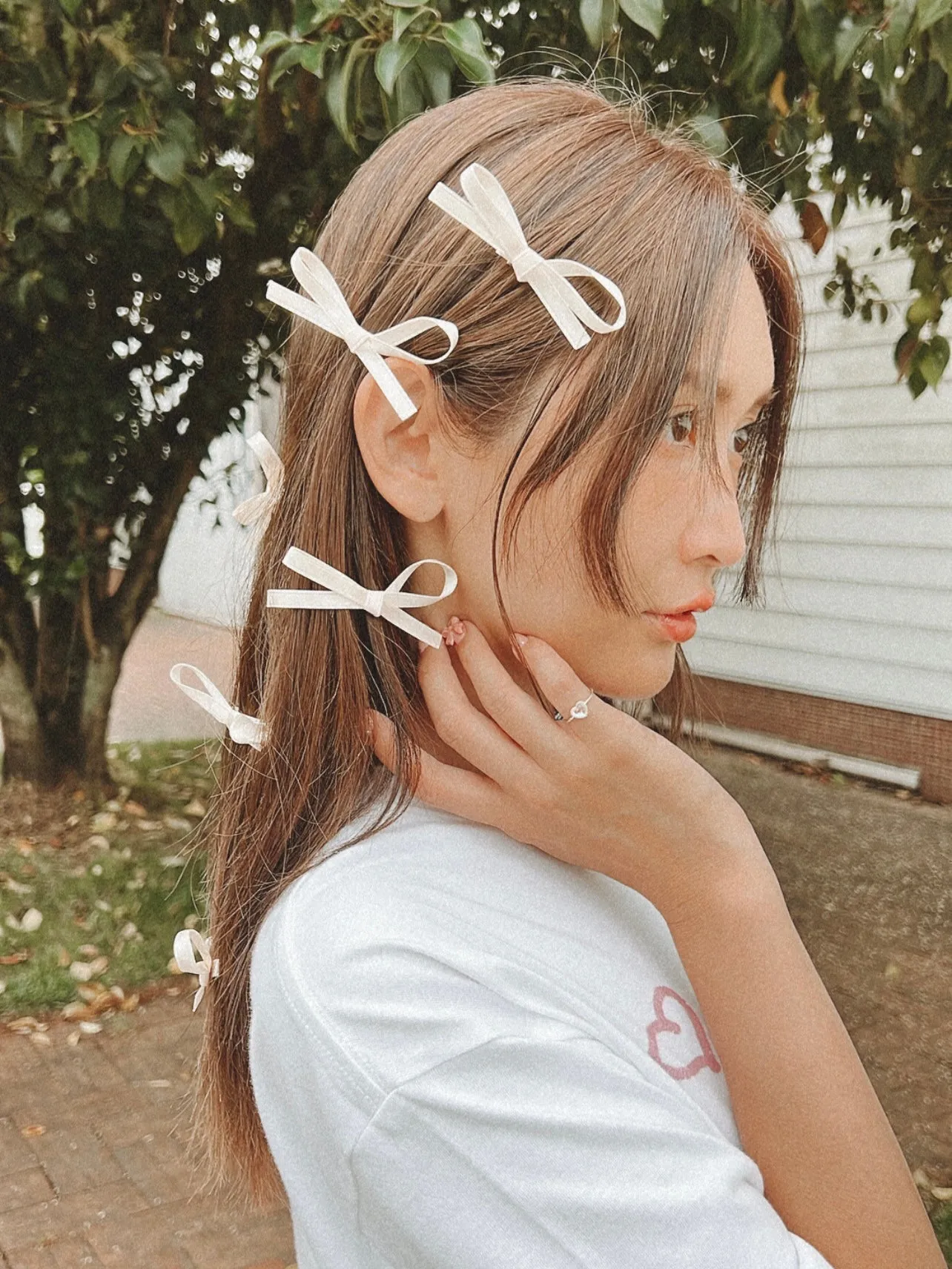 Tiny Ribbon Hair Clip Set